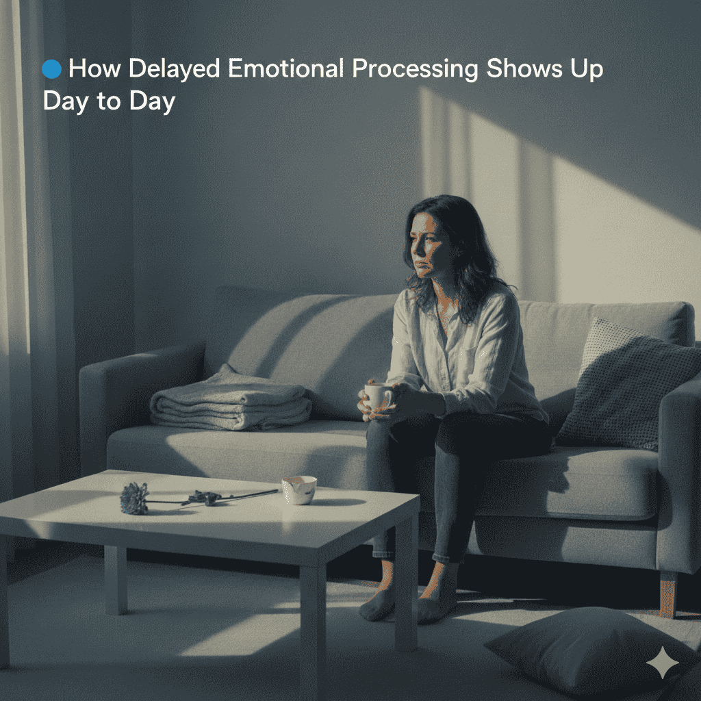 How delayed emotional processing shows up day to day?