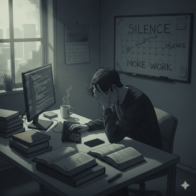 an illustration showing silent burnout