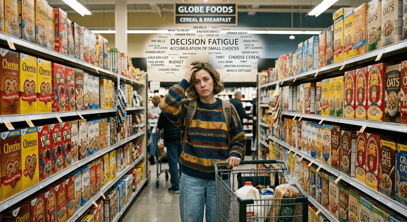 cognitive exhaustion from small decisions